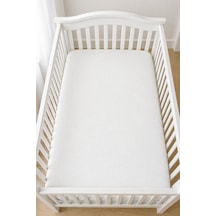 Pamuklu Penye 70x140 Lastikli Bebek Çarşafı Lastikli Beşik Çarşafı Bebek Çarşafı Beyaz