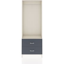 Arges Dolap Tek Raflı 2 Çekmeceli Tek Askılı 88x30x243 Aytaşı-antrasit Aytası