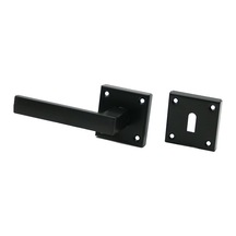 Eriş-11 Pratik Lama Rozetli Kapı Kolu Takım Siyah Oda - 4'li Paket