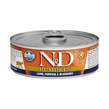 N&D Balkabaklı Kuzu Etli ve Yaban Mersinli Konserve Yetişkin Kedi Maması 70 G