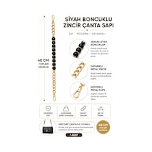 Vollen Yarn İnci Boncuklu Çanta Sapı 40 Cm 1 Adet Metal Klipsli Çanta Askısı Çanta Aksesuarı 8