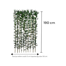 190 Cm Yapay Bambu Dogal Govde Yogun Yaprak Yeşil
