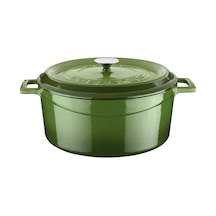 Lava Döküm Yuvarlak Tencere. Trendy Çap Ø 32cm. - Yeşil Yeşil