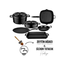 Lava Döküm 6x Trendy Serisi 8 Parça Tencere & Tava Seti Siyah