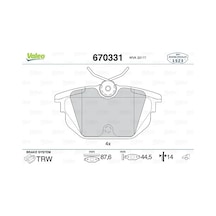 Fren Balatası - Alfa Romeo 155, Spider, Gtv, 33, 145, Punto, Tipo, Bravo, Barchetta, Coupe, Uno, Marea, Tempra, Egea - Valeo-670331