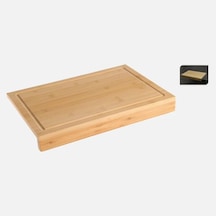 Tezgaha Geçmeli Bambu Kesme Tahtası 35x24 Cm Bambu