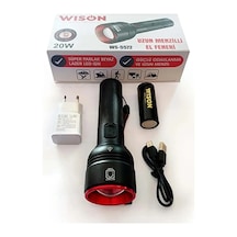 Wıson Ws-5572 20w Uzun Menzilli Şarjlı Metal El Feneri 4604 Siyah