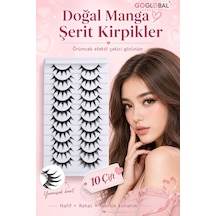 Manga Takma Kirpik C Kıvrım Islak Görünüm Kedi Gözü Doğal Görünümlü Hafif Esnek Kirpik
