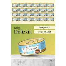 Delizzia / Kıyılmış Ton Balıklı Yetişkin Kedi Maması 85g X 24 Adet