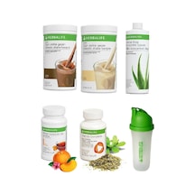 Herbalife 1 Çikolota + 1 Vanilya + 1 Aloe + 1 Şeftali 50gr Çay + 1 Thermo + 1 Shaker