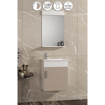 Lale 42x24 Cm Beyaz-selenit Mdf Seramik Lavabolu Asma Banyo Dolabı Takımı