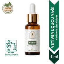 %100 Saf Vetiver Uçucu Yağı 5 Ml - Doğal Terapi Ve Topraklama Etkili Vetiveria Zizanioides 5 ML