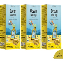 Ocean Omega3 Limon Aromalı Balık Yağı Şurubu 3 x 150 ML