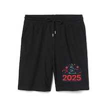 Happy New Year 2025 Essential Erkek Siyah Şort Siyah