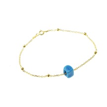 Gümüş Turkuaz Taşlı Top Top Bileklik N11.28959