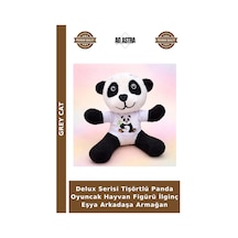 Delux Serisi Tişörtlü Panda Oyuncak Hayvan Figürü İlginç Eşya Arkadaşa Armağan Çok Renkli