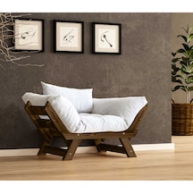 Woodesk Adalar Masif Ceviz-kırık Beyaz Renk Berjer Cpt8131-140 Kırık Beyaz