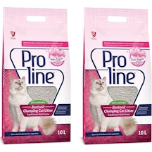 Proline Bebek Pudrası Kokulu İnce Topaklaşan Bentonit Kedi Kumu 2 x 10 L