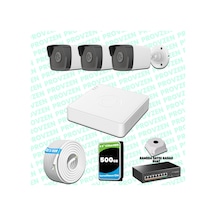 Provzen Hikvision 3 Kameralı Ip 1080p Mikrofonlu Güvenlik Kamerası Olay Anında Bildirim