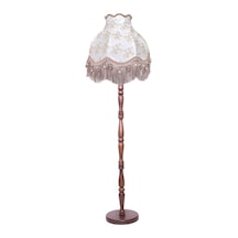 Dantel Kaplama Ahşap Ayak Vizon Renk Kadife Kaplı Lambader Vintag(549532206)