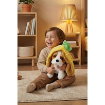 Yumuşacık Sevimli Fermuarlı Ananas Köpek Peluş Oyuncak 27 Cm Çok Renkli