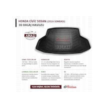 Rizline Honda Civic Sedan 2016 Sonrası 3D Bagaj Havuzu+Araç Koku