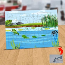 Göldeki Kurbağalar 99 Parça Puzzle Yapboz Tablo-1308-23184