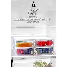 Origa 4 Adet 3500 ml 3,5 LT Süzgeçli Meyve Sebze ve Salata Saklama Kabı