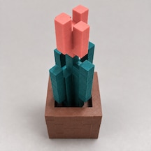 Piksel Lale Biblo - 3d Baskı, Minecraft Esintili Pembe