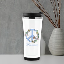 Peace Barış Logolu Isme Özel Mug