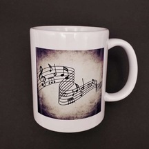 Temalı Seramik Kupa Bardak 8x10 Cm Müzik Model