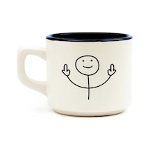 Çöp Adam Beyaz Venüs Kupa - Hediyelik Kupa Fincan Mug Açık Ahşap