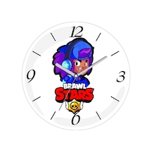 Brawl Stars Shelly Çap 30cm Sessiz Akar Bombeli Gerçek Cam Duvar Saati Çok Renkli