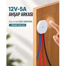 Ahşap Arkası 12V DC– 5A (60W) Dokunmatik Gizli Anahtar| Dimmer Özellikli