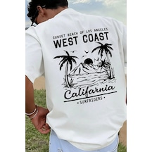 Genius Store Erkek Tişört Pamuklu Kumaş Sırt Baskılı Tişört Sokak Modası Rahat Kalıp T-shirt West-beyaz