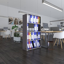 Kenzlife Klasörlük Raflı Erlinay Gri 140 80 30 Kitaplık Ofis Arkalıksız Diğer