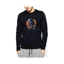 Transformers Villains Rise Up Baskılı Siyah Erkek Örme Sweatshirt