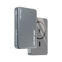 Lenyes Pw119d Pd 20w Ultra İnce Hızlı Şarj Özellikli Wireless Powerbank 15w 10.000mah Füme
