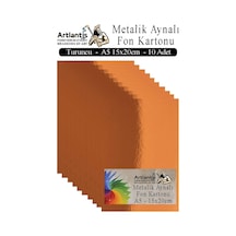 Metalik Aynalı Fon Kartonu 10 Lu A5 15x20 Cm 1 Paket Okul Sınıf Dekoratif Pırıltılı Folyo Kağıt Dekoratif Anasınıfı Kreş Turuncu