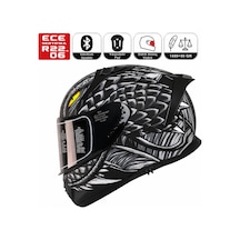 M801 Snake Draglax Gri Motosiklet Kaskı Spoiler Mod Güneş Vizörlü Full Face Kask Çok Renkli