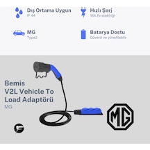 Bemis V2l Vehicle To Load Elektrikli Araç Uyumlu 3 Lü Priz Uzatma Adaptörü 3 M Mg 16a/3.5kw