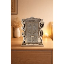 Kâbe Kapısı Figürü Silver Renk Dekoratif Biblo Manevi Ve Anlamlı Hediye 25 Cm