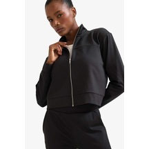 Defacto Defactofit Standart Fit Dik Yaka Esnek Kumaş İçi Yumuşak Tüylü Fermuarlı Sweatshirt E8981ax25aubk81 Siyah