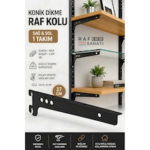 1 Takım Raf Destek Kolu 27 Cm 40 Hatve Ahşap Mdf Sunta Cam Raf Tutucu Raf Kolu Siyah