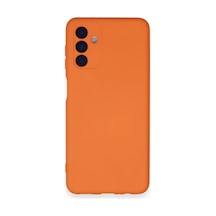 Samsung Uyumlu Galaxy A14 4g Kılıf Nano İçi Kadife Silikon - Turuncu -