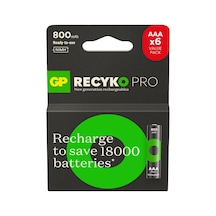 Batteries Recyko Pro Aaa İnce Ni-mh Şarjlı Pil, 1.2 Volt, 6'lı Kart