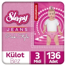 Sleepy Pink Jeans Külot Bez 3 Numara Midi 4 Lü Jumbo 136 Adet