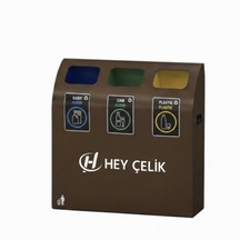 3 Lü Sıfır Atık Geri Dönüşüm Ünitesi Gd-053 Metal Atık Ayrıştırma Sistemi Hey Çelik