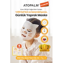 Çocuklara Özel Yoğun Nem Sunan Günlük Yaprak Maske 5li Set Atopalm Wild Kitty Mask Pack Kids Set