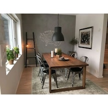 Enjoy Life Tasarım 6 Kişilik Yemek Masası 80x180 Lüx Masa Kütük Masa Vakko Ayak Çok Renkli